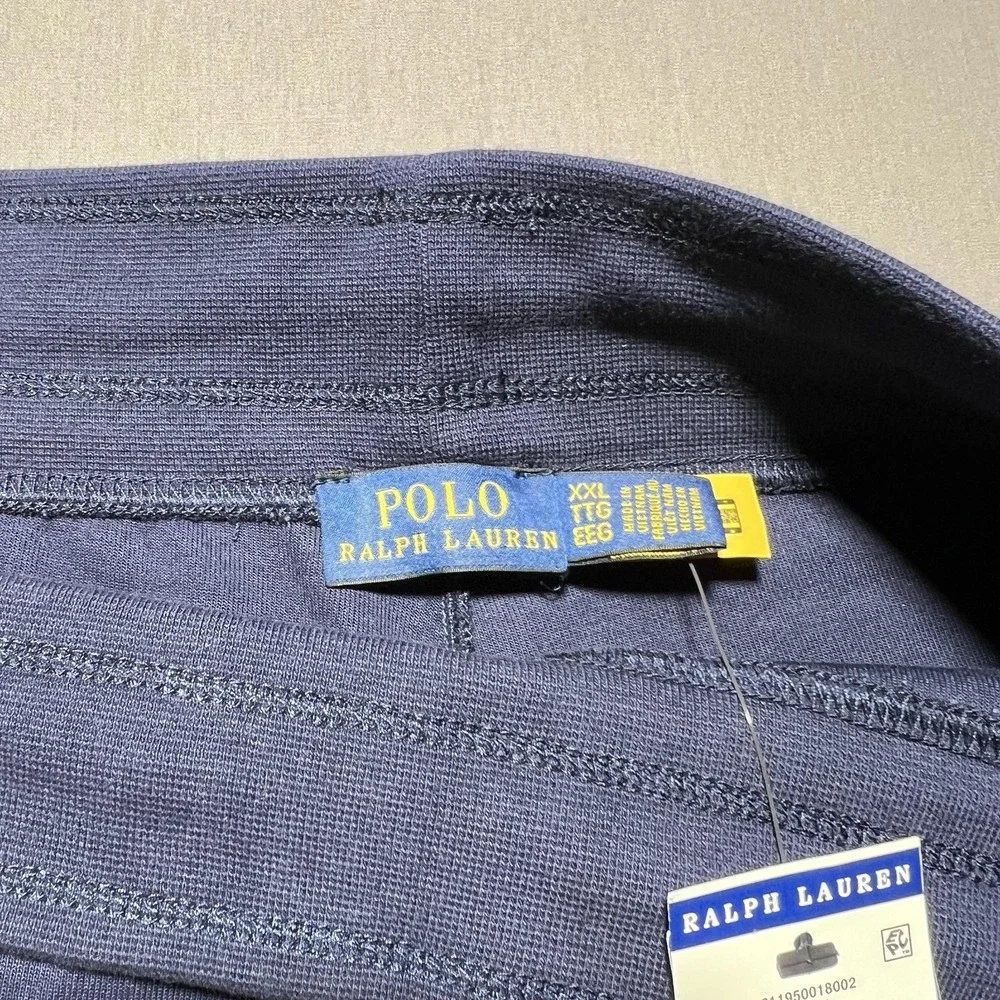 Polo Ralph Lauren Double‎ Knit Jogger Sweatpants Mens 2XL Navy Blue Fleece